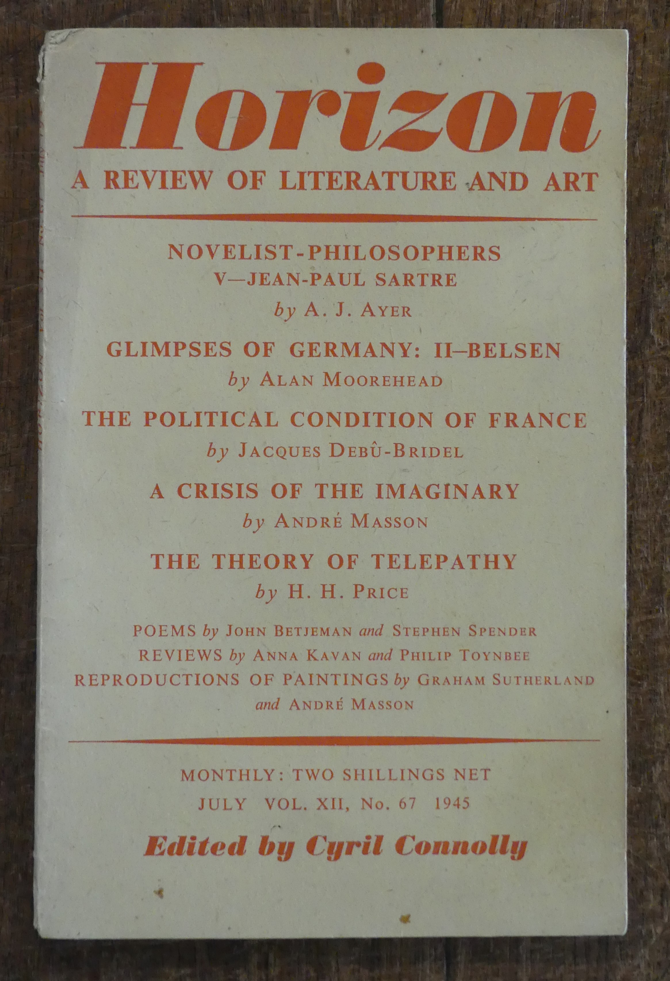 Horizon A Review of Literature and Art July Vol. XII, No. 67