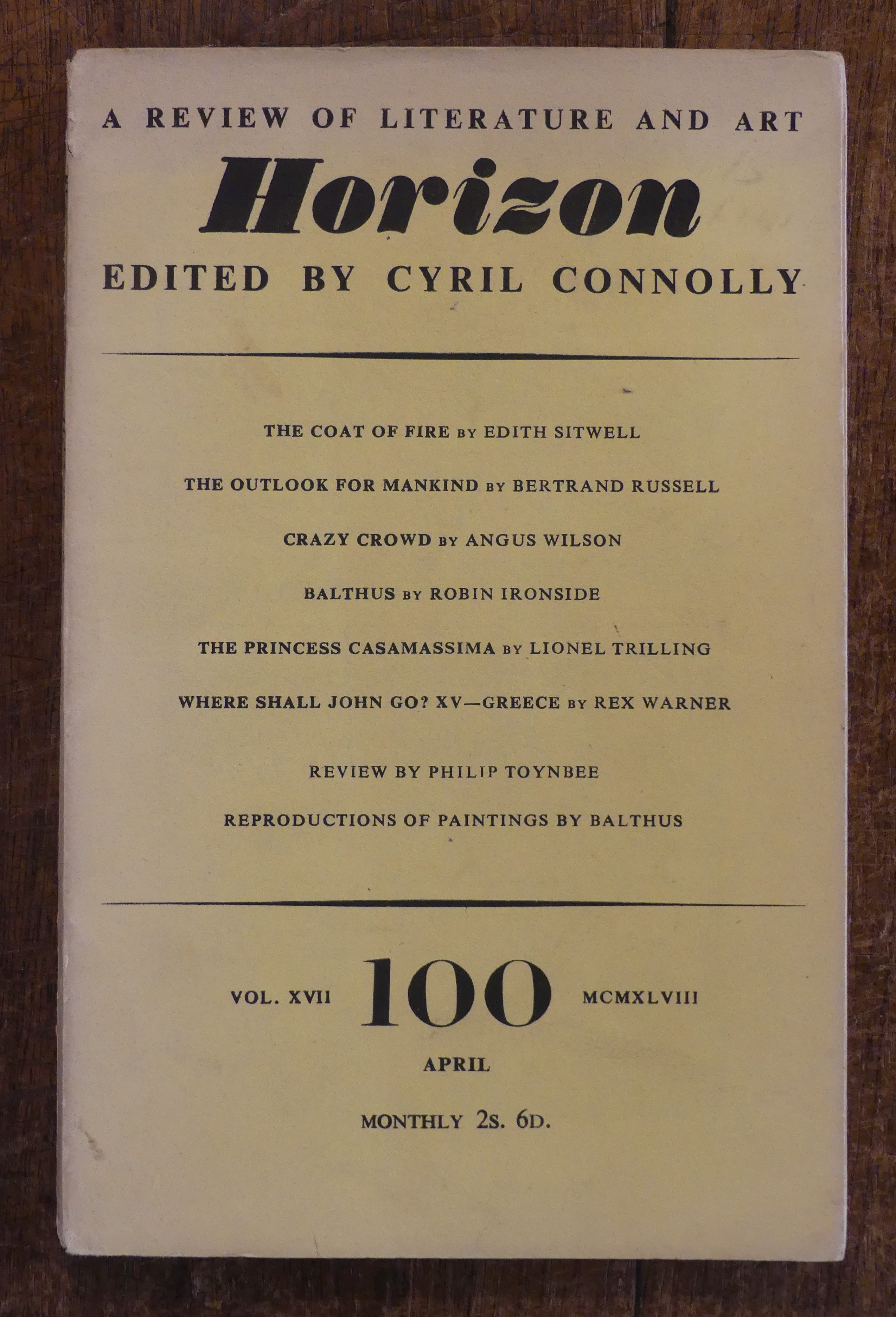 Horizon A Review of Literature and Art Vol XVII No. 100, April 1948
