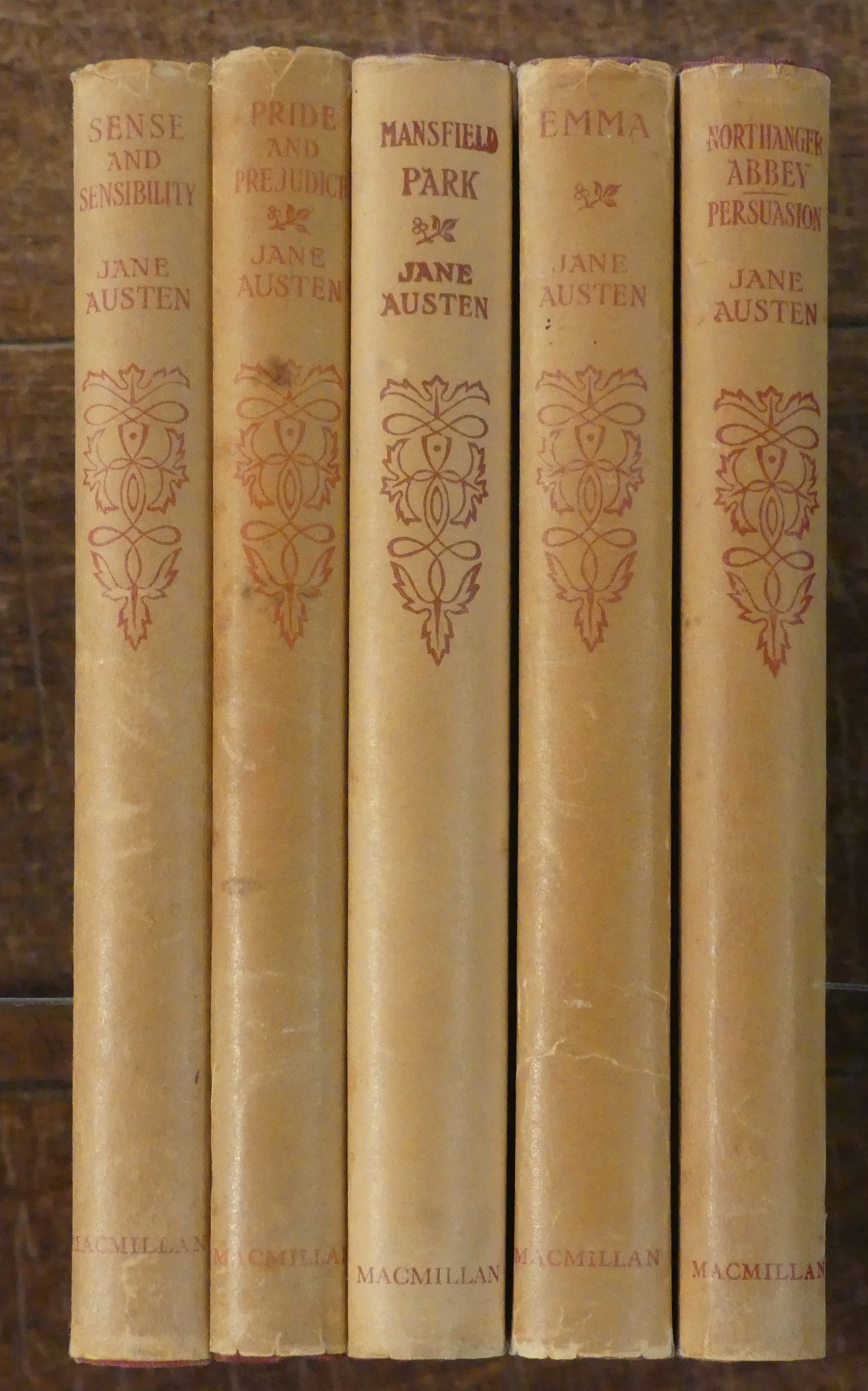 5 Volumes. Sense & Sensibility, Pride & Prejudice, Mansfield Park, Emma, Northanger Abbey. Persuassion,