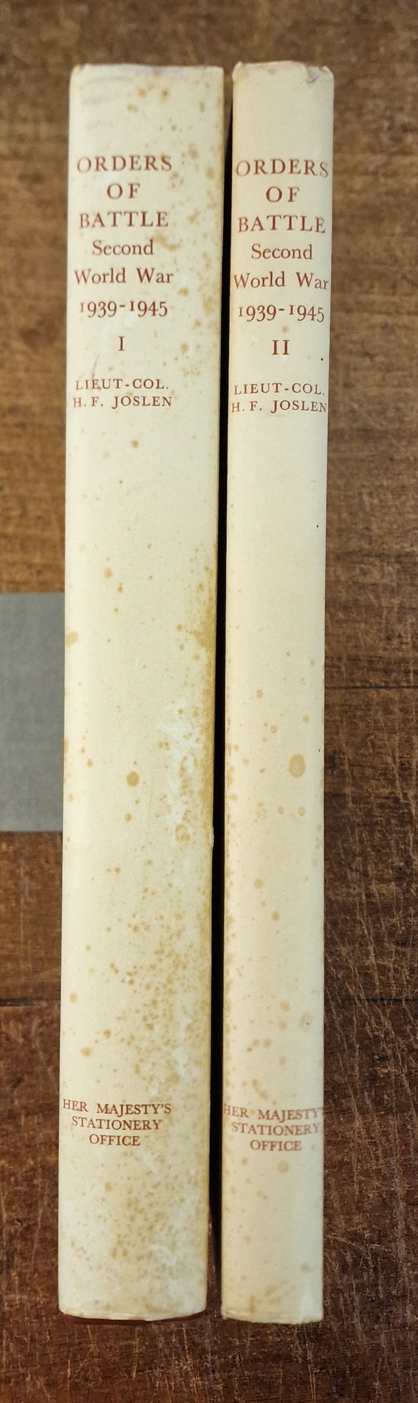 Orders of Battle Second World War 1939-1945 Volume I and Volume II TWO VOLUMES