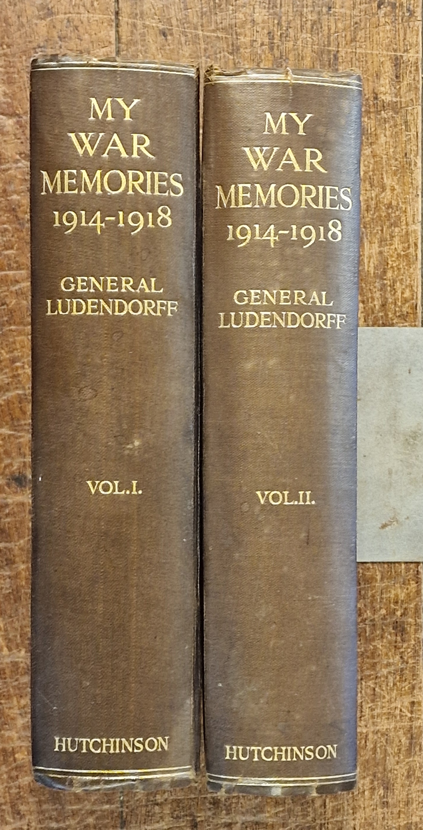 My War Memories 1914-1918. TWO VOLUMES