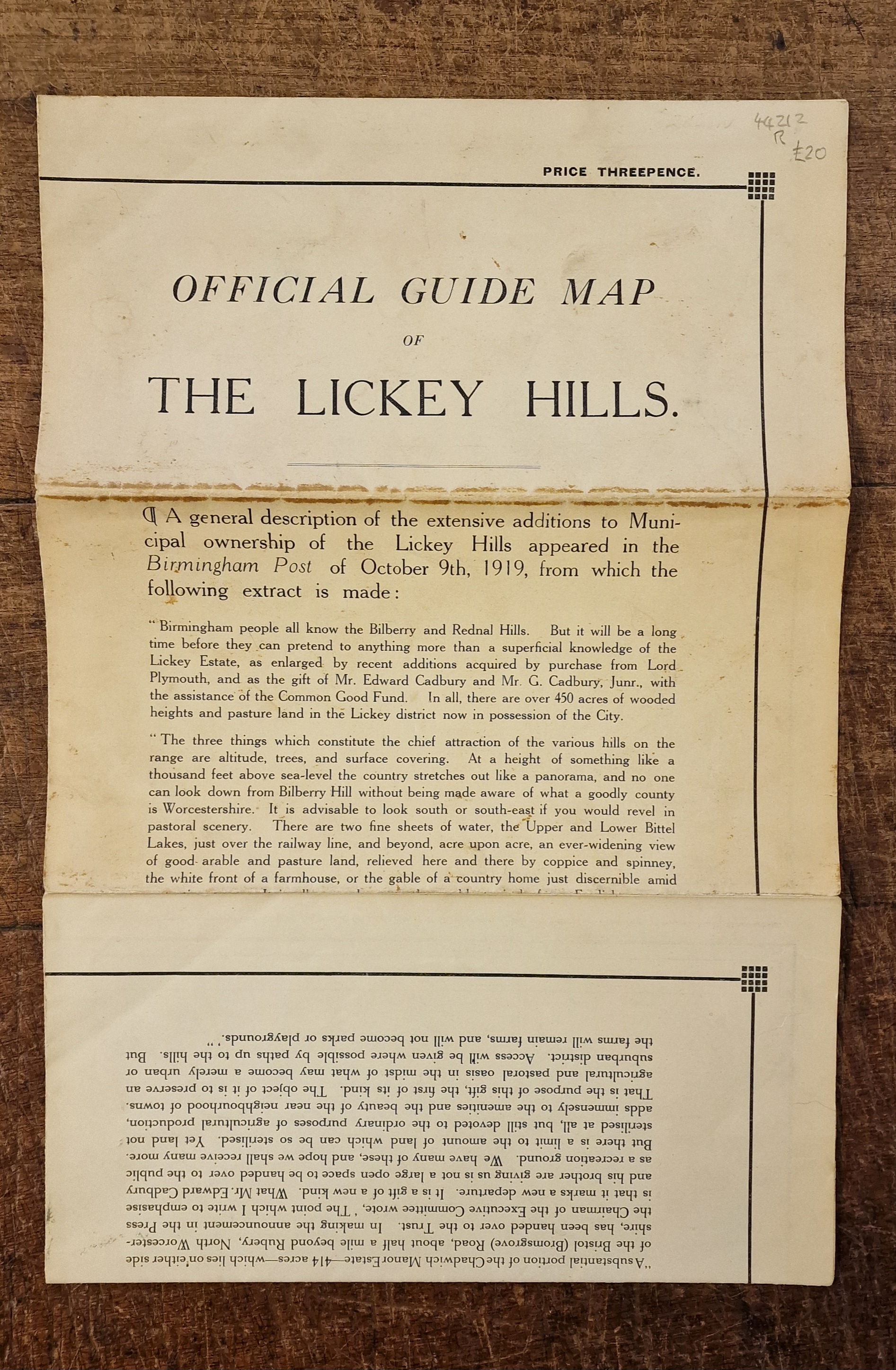 Official Guide Map of The Lickey Hills