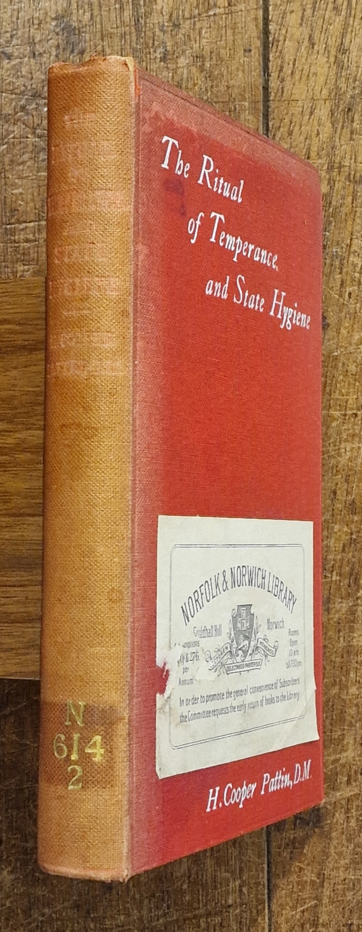Ritual of Temperance, and State Hygiene contributions Towards a Rationale in National Healthiness
