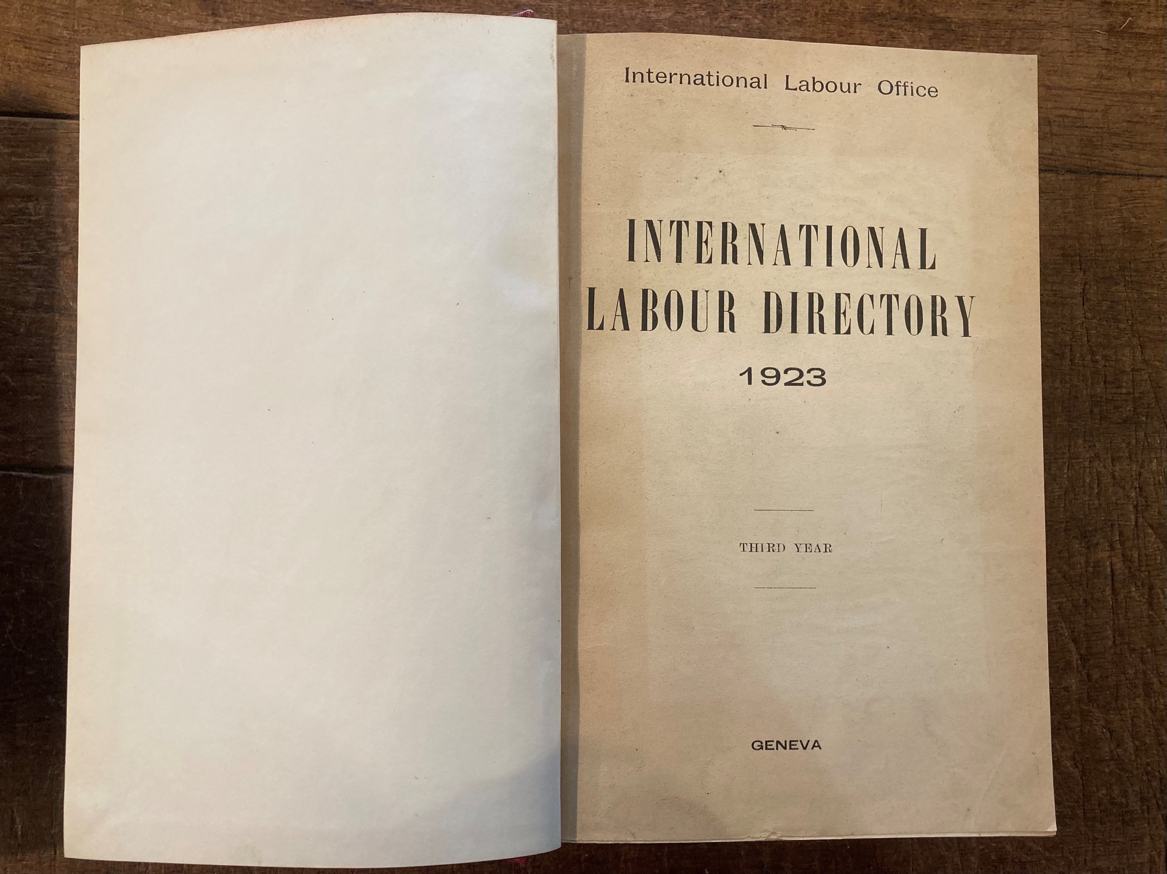 International Labour Directory 1923