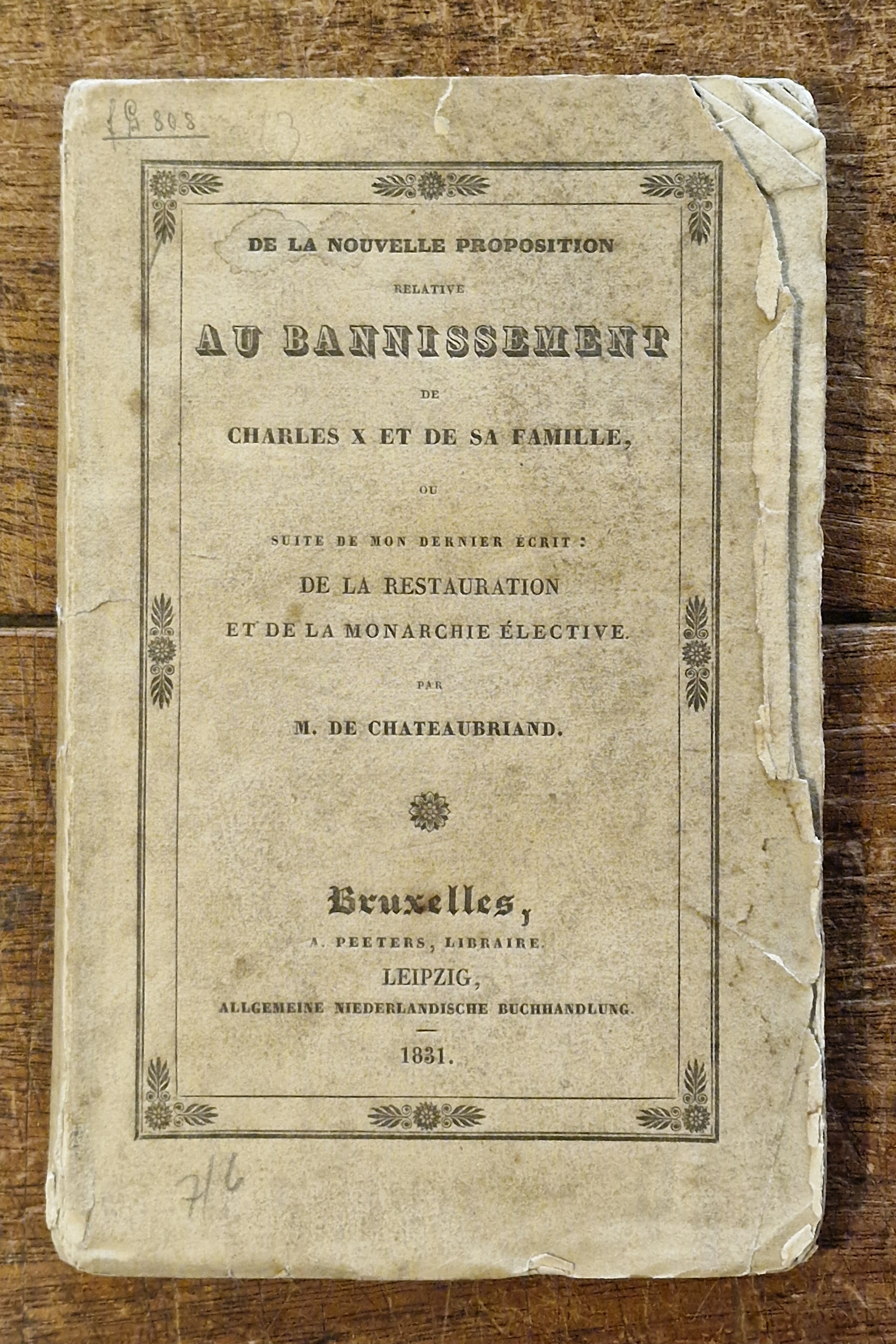 De la Nouvelle Proposition relative au Bannissement de Charles X et de sa Famille.