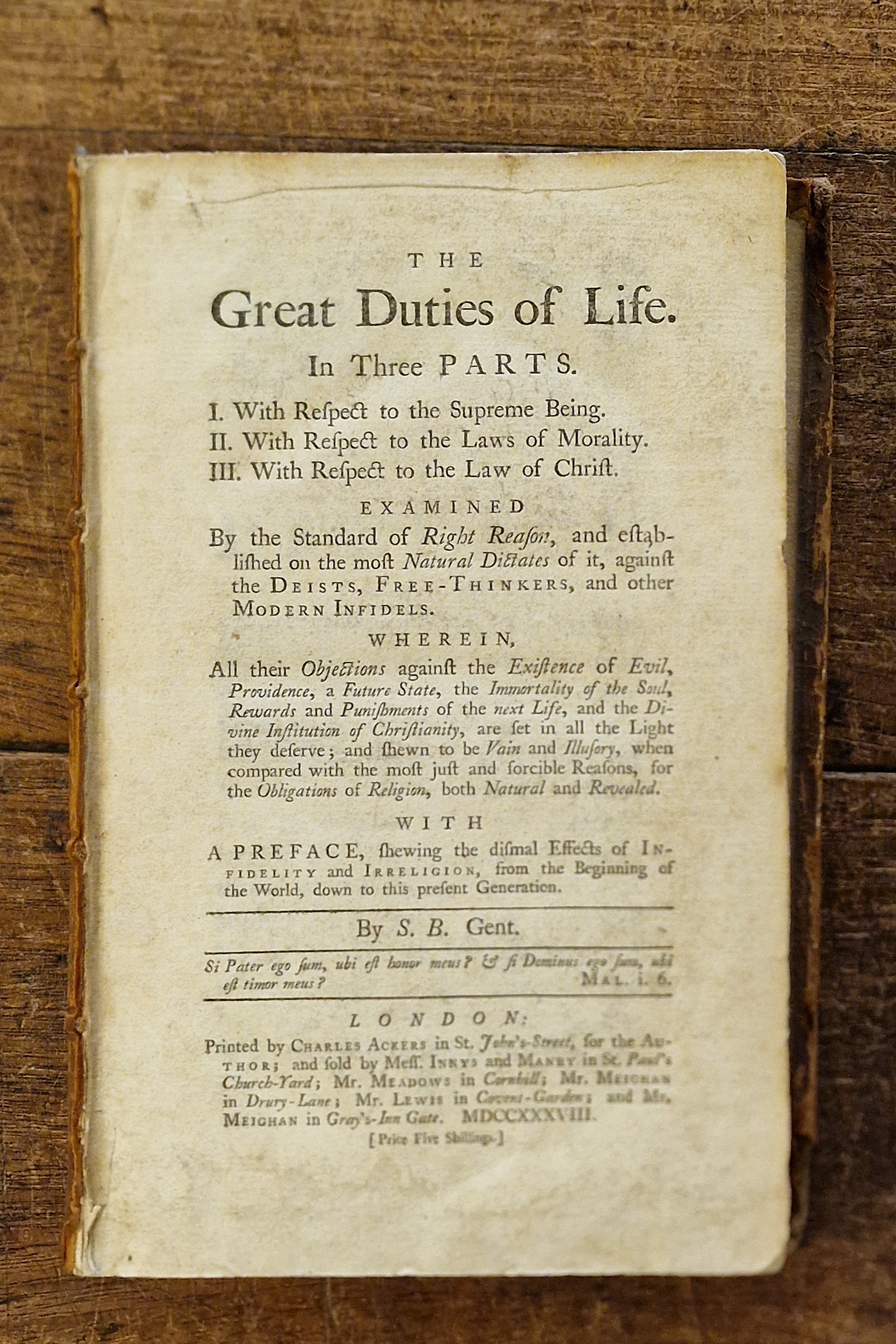 The Great Duties of Life in Three Parts
