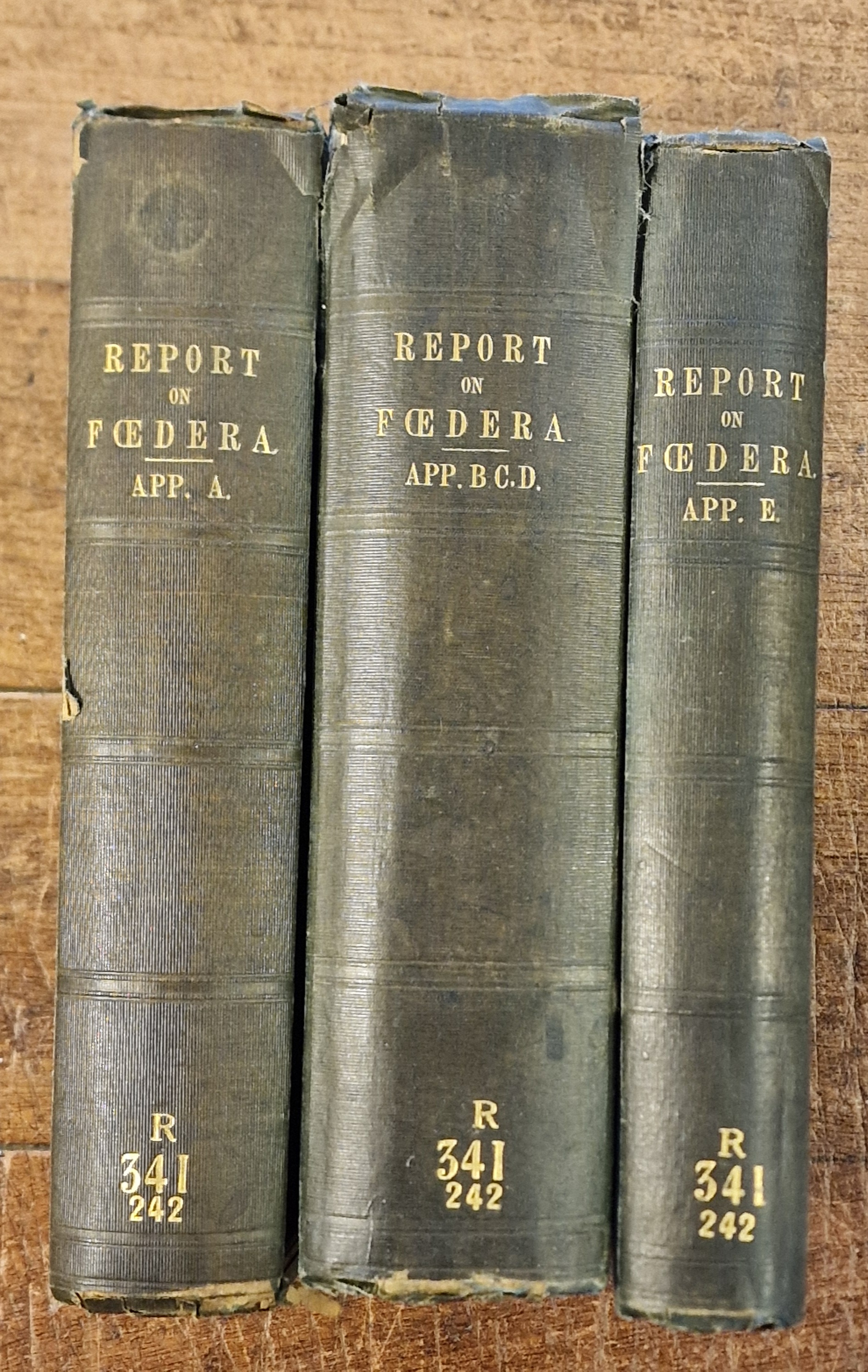 Appendices to a Report on Rymer's Foedera, A, B,C, D & E (complete)